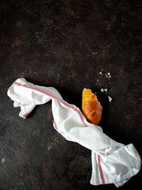 High angle view of orange on white background