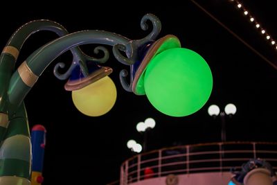 Close-up of multi colored lights against clear sky