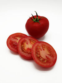 Close-up of strawberry against white background