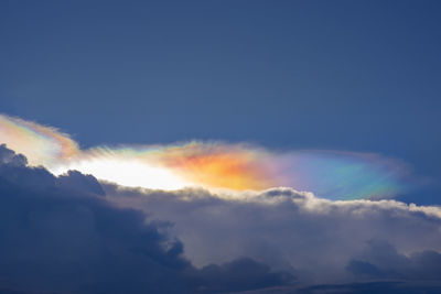 Low angle view of clouds in sky during sunset