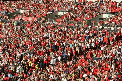 High angle view of crowd in stadium