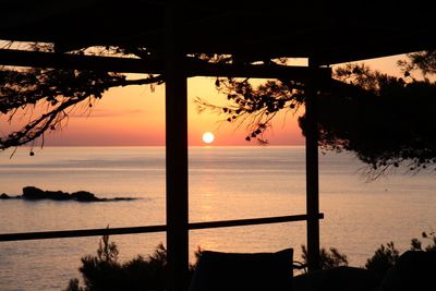 Scenic view of sea against sky at sunset