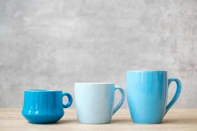 Close-up of coffee cup on table