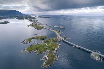 High angle view of sea against sky