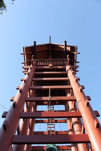 Low angle view of building against blue sky