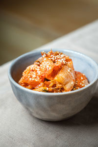 Close-up of food in bowl on table