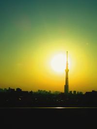 Silhouette of city during sunset
