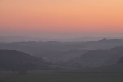 Scenic view of landscape during sunset