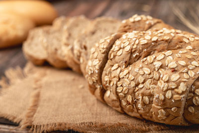 Close-up of bread on table