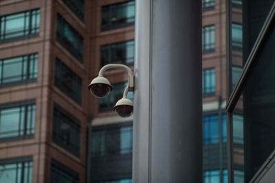 Security cameras against building