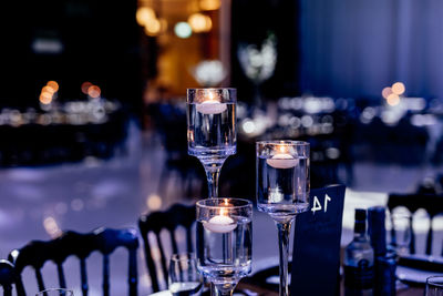 Luxury table settings for fine dining with and glassware, beautiful blurred  background. for events,