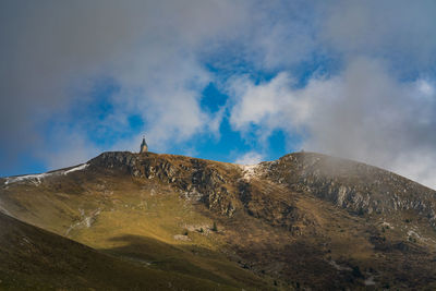 Low angle view of mountain against sky