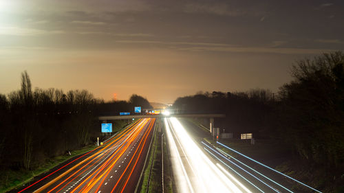 Railroad track at night