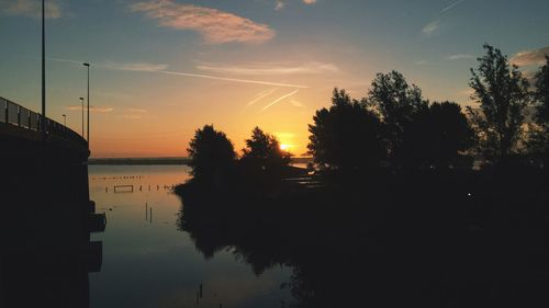 Scenic view of sea at sunset