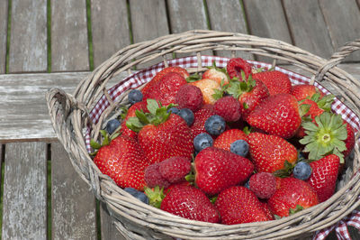 Close-up of strawberries in bowl