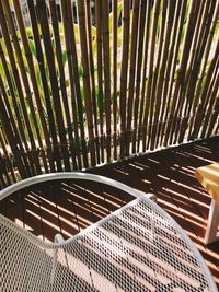 High angle view of palm leaves