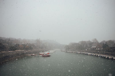 Scenic view of river against clear sky