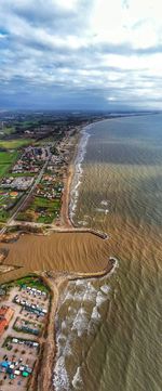 High angle view of beach against sky