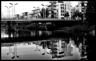 View of river with buildings in background