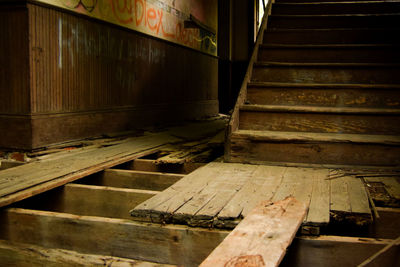 Steps in abandoned building
