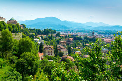 High angle view of townscape against sky