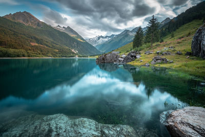 Long exposure on a alp lake