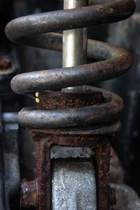 Close-up of rusty machine part