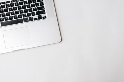 High angle view of laptop on table