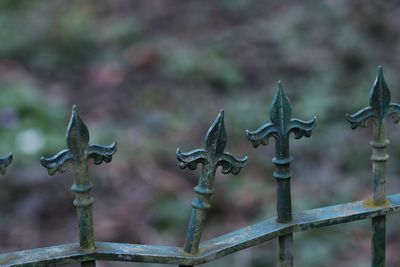 Close-up of metallic railing