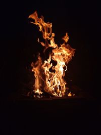 Close-up of bonfire at night