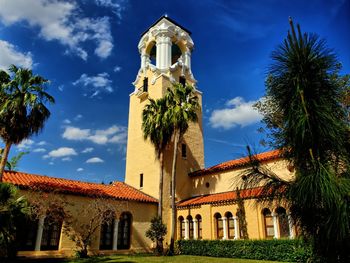 Low angle view of church against clear sky