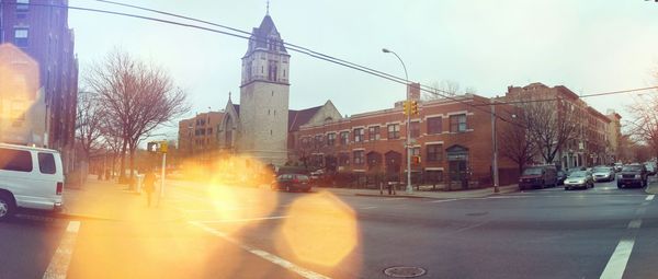 City street with buildings in background
