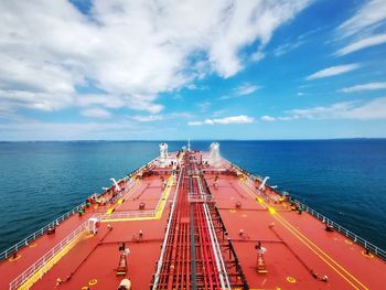 High angle view of sea against sky