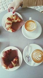 Directly above shot of cappuccino