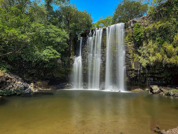 Scenic view of waterfall