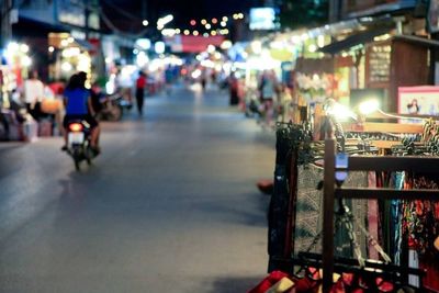 View of market stall at night