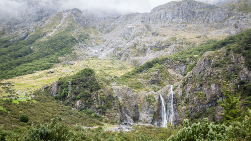 Scenic view of waterfall