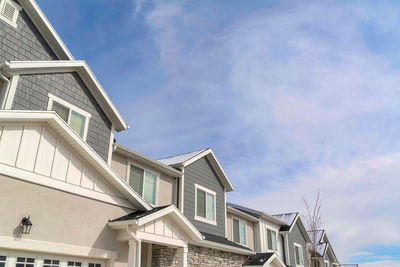 Low angle view of buildings against sky