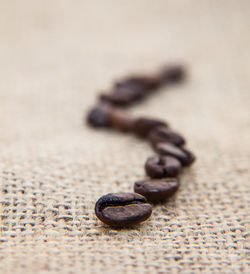 Coffee beans on burlap