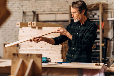 Man working on table