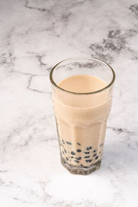 Close-up of drink in glass on table