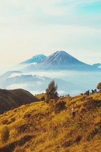 Scenic view of mountains against sky