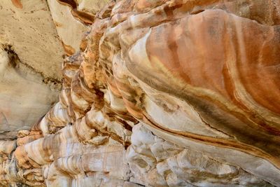 Close-up of rock formation in cave