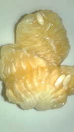 High angle view of lemon on white background