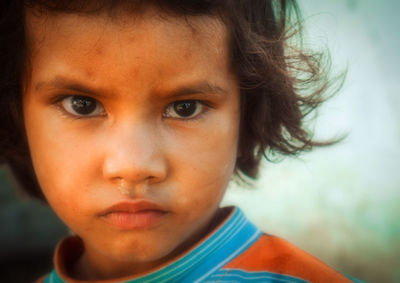 Close-up portrait of cute boy