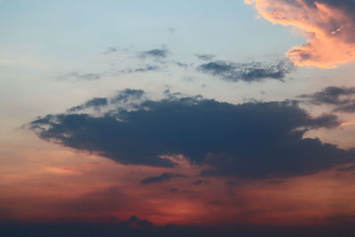 Low angle view of sky during sunset