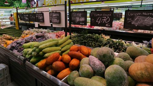 Vegetables for sale at market stall