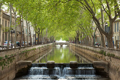 Bridge over canal in city