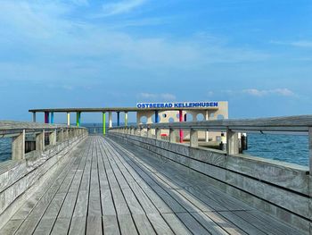 View of pier over sea against sky