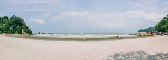 Scenic view of beach against sky